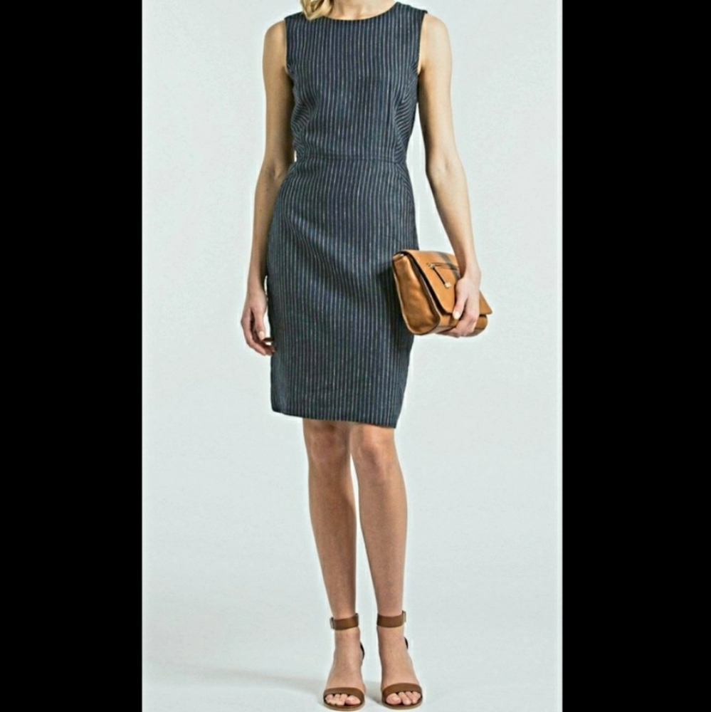 TRENERY Pinstripe Linen Dress